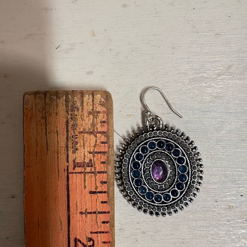 Lucky Brand Silver and Purple Boho Earrings - Picture 5 of 8